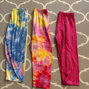 Leggings Depot Tie-Dye and Solid Color Leggings Set